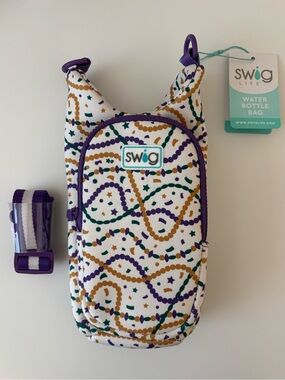 Swig Life Water Bottle Bag in Mardi Gras Pattern